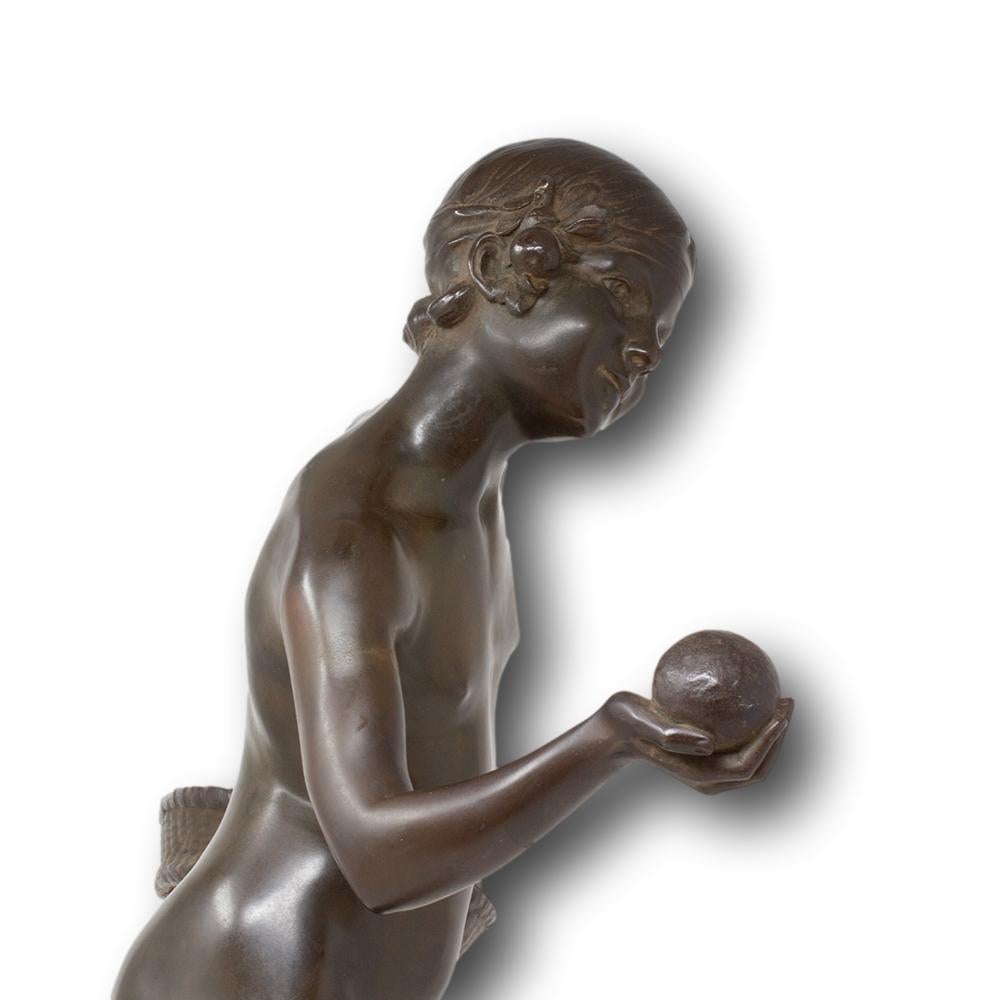 Mujer francesa de bronce de Jean Verschneider y Etling Paris, Art Decó hacia 1920 en venta 7