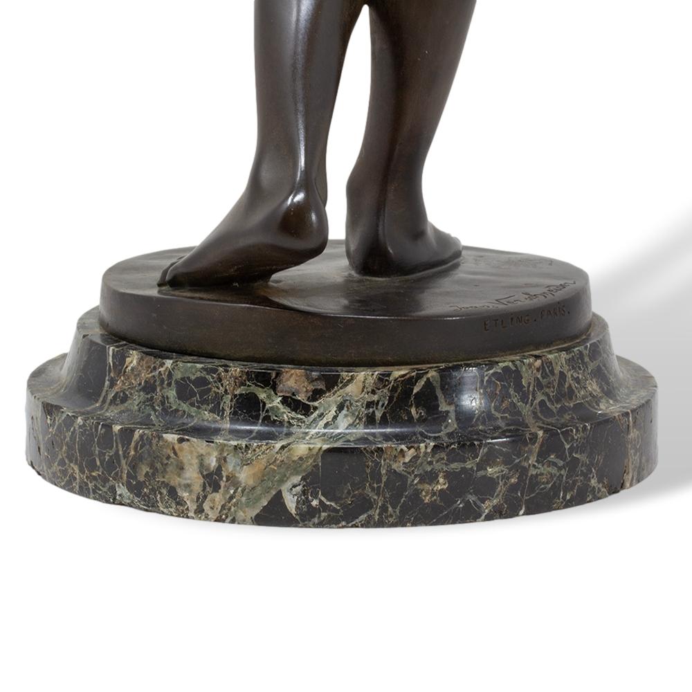 Mujer francesa de bronce de Jean Verschneider y Etling Paris, Art Decó hacia 1920 en venta 11