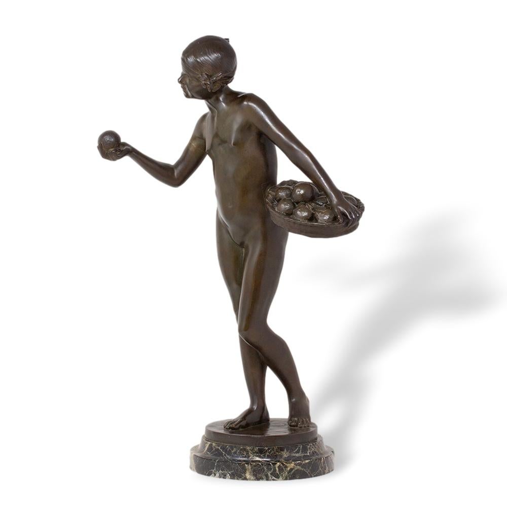 Mujer francesa de bronce de Jean Verschneider y Etling Paris, Art Decó hacia 1920 Francés en venta