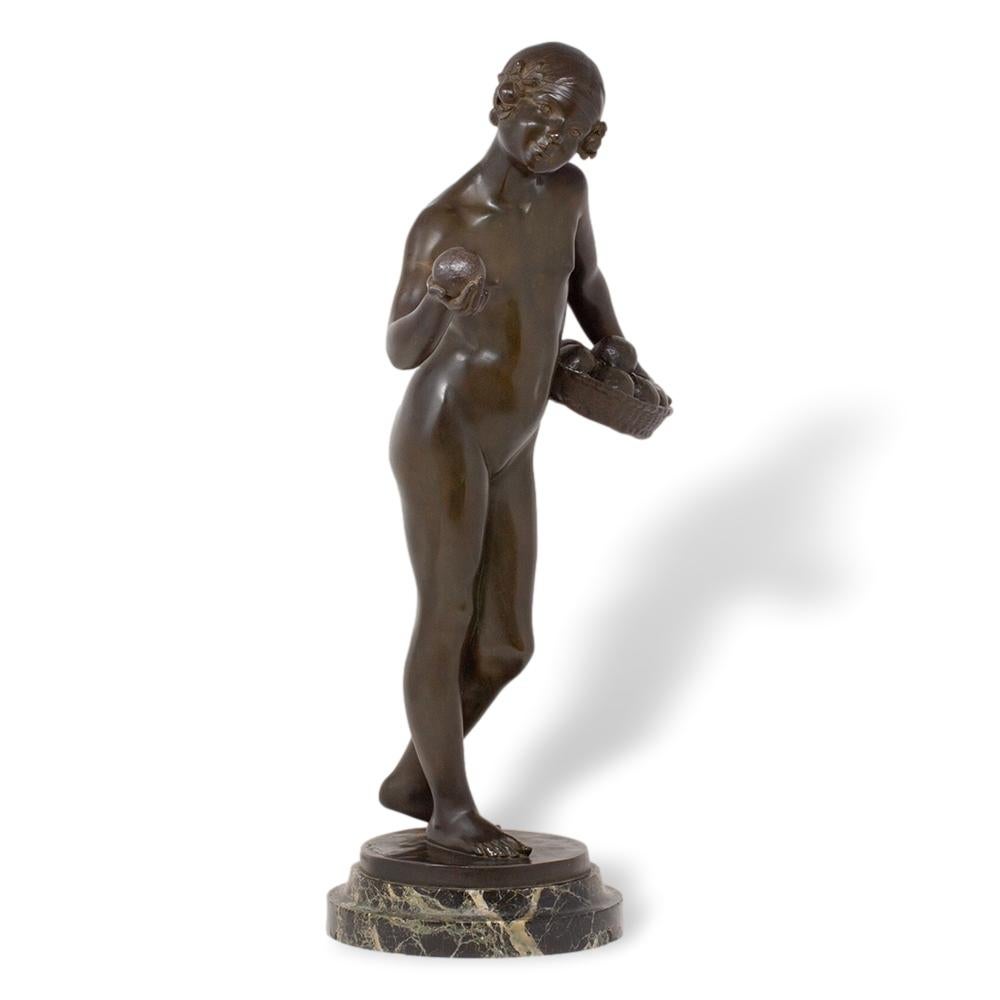 Mujer francesa de bronce de Jean Verschneider y Etling Paris, Art Decó hacia 1920 siglo XX en venta