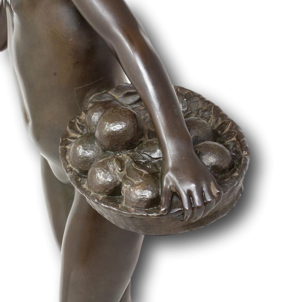 Mujer francesa de bronce de Jean Verschneider y Etling Paris, Art Decó hacia 1920 en venta 2