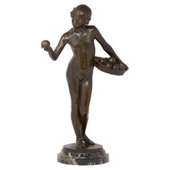 Mujer francesa de bronce de Jean Verschneider y Etling Paris, Art Decó hacia 1920