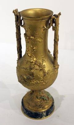 French Bronze Figural Urn Signed Ferdinand Barbedienne, Paris