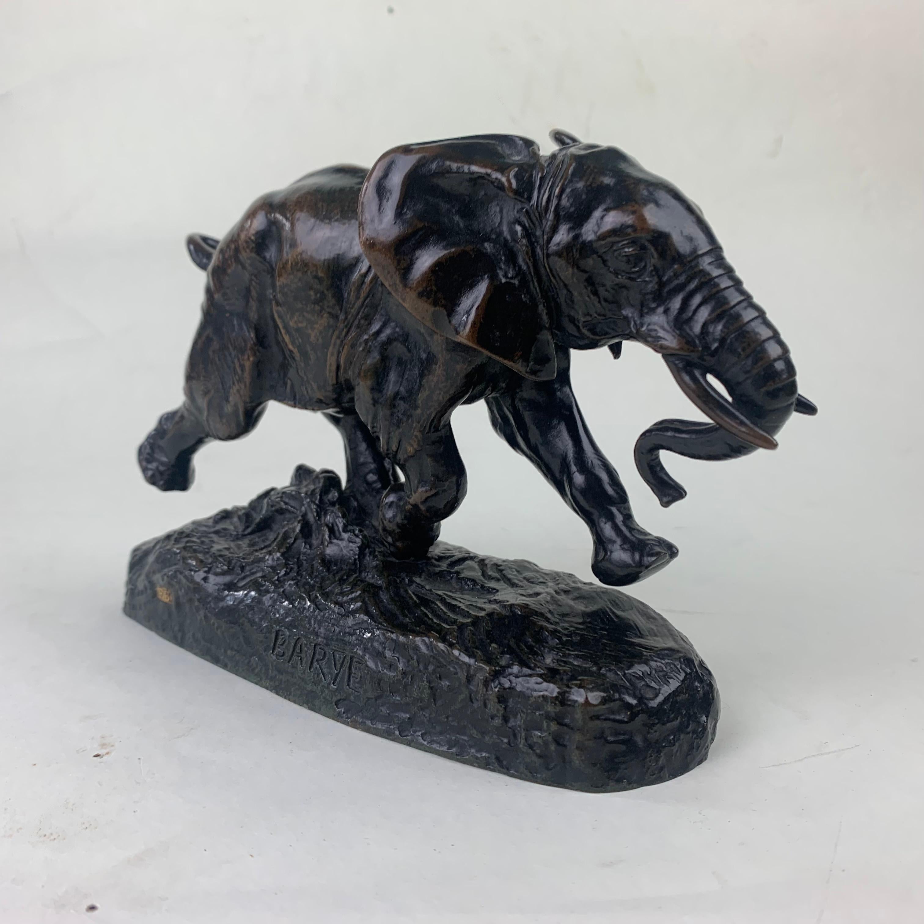 European French Bronze Figure 'Elephant Du Senegal' by Louis Barye