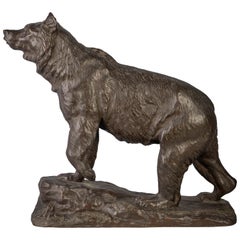 Antique French Bronze Figure of a Bear, by Isidore Jules Bonheur '1827-1901'