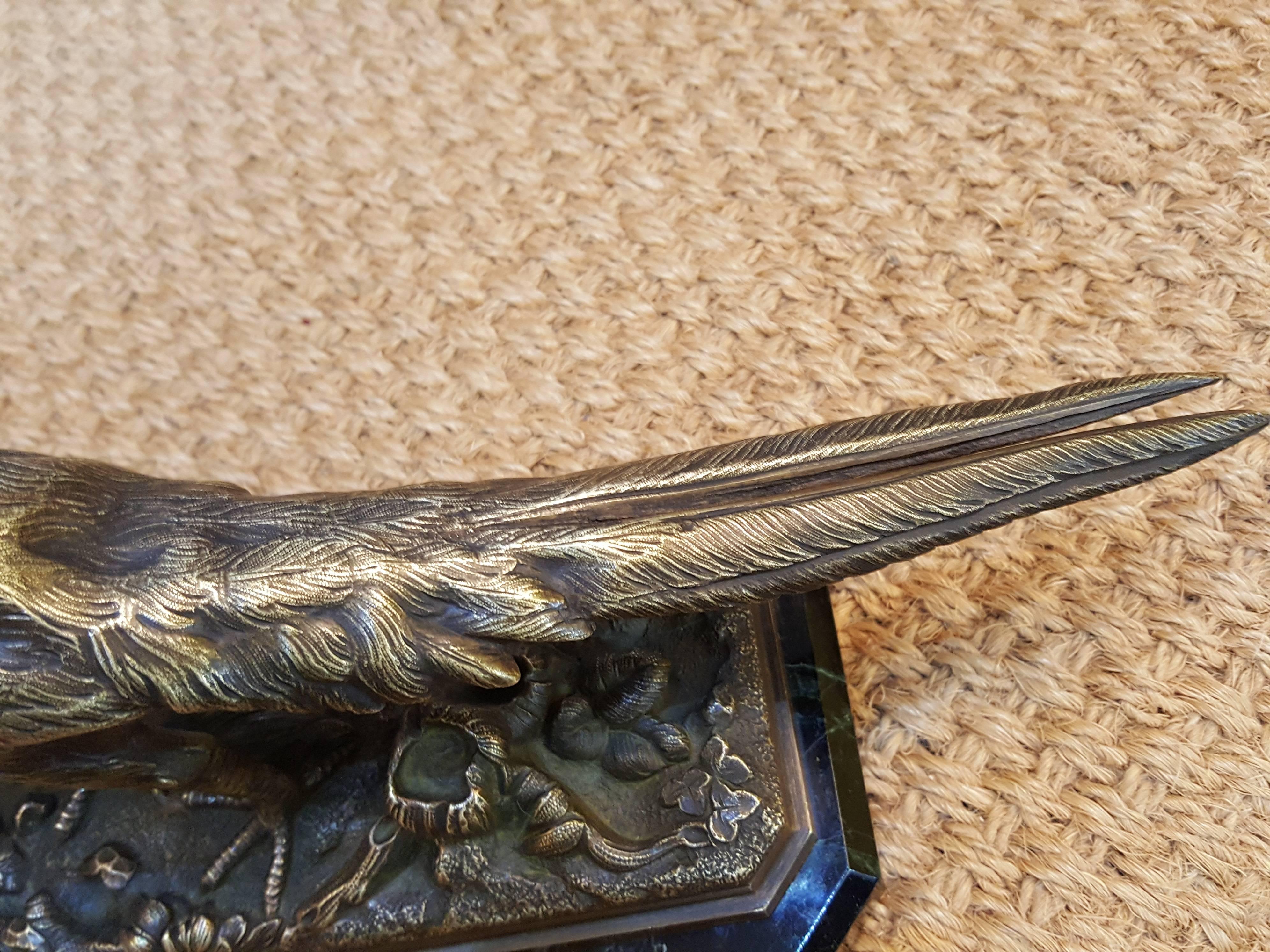 Beaux Arts French Bronze Figure of a Golden Pheasant