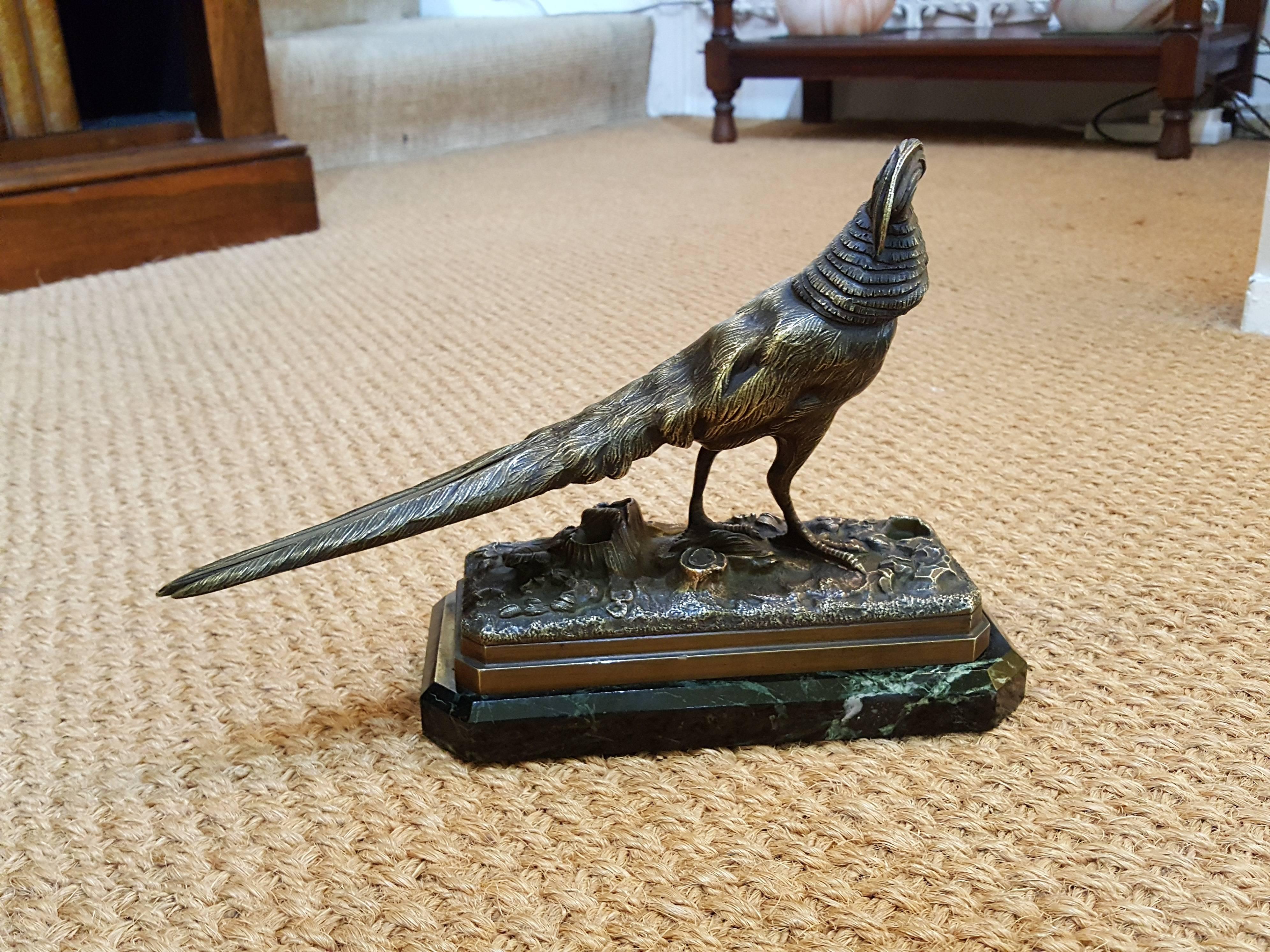 Late 19th Century French Bronze Figure of a Golden Pheasant