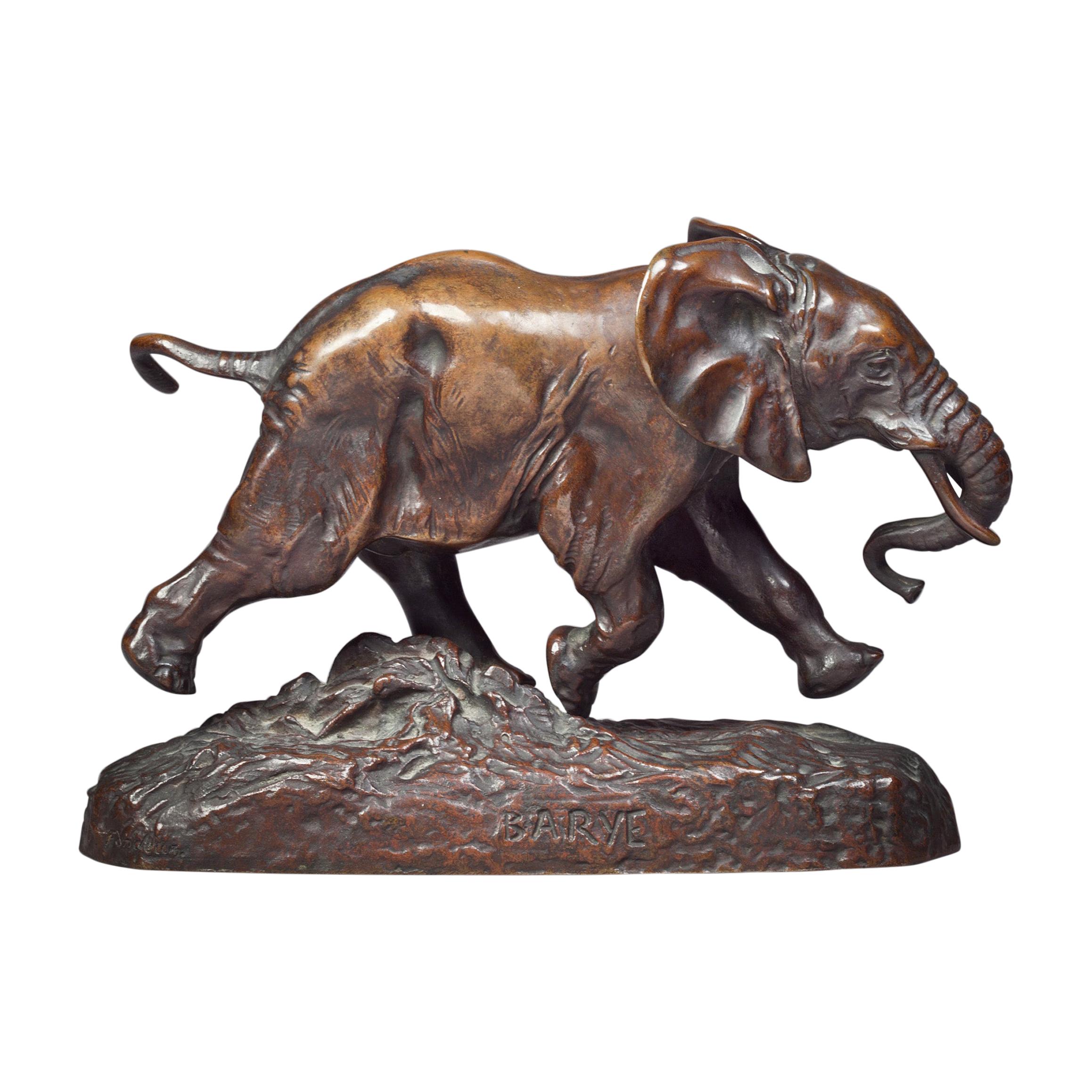 French Bronze Figure of an Elephant by Antoine Louis Barye