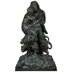 French Bronze Figure of Hercules, Athena and Cerberus, Late 19th Century