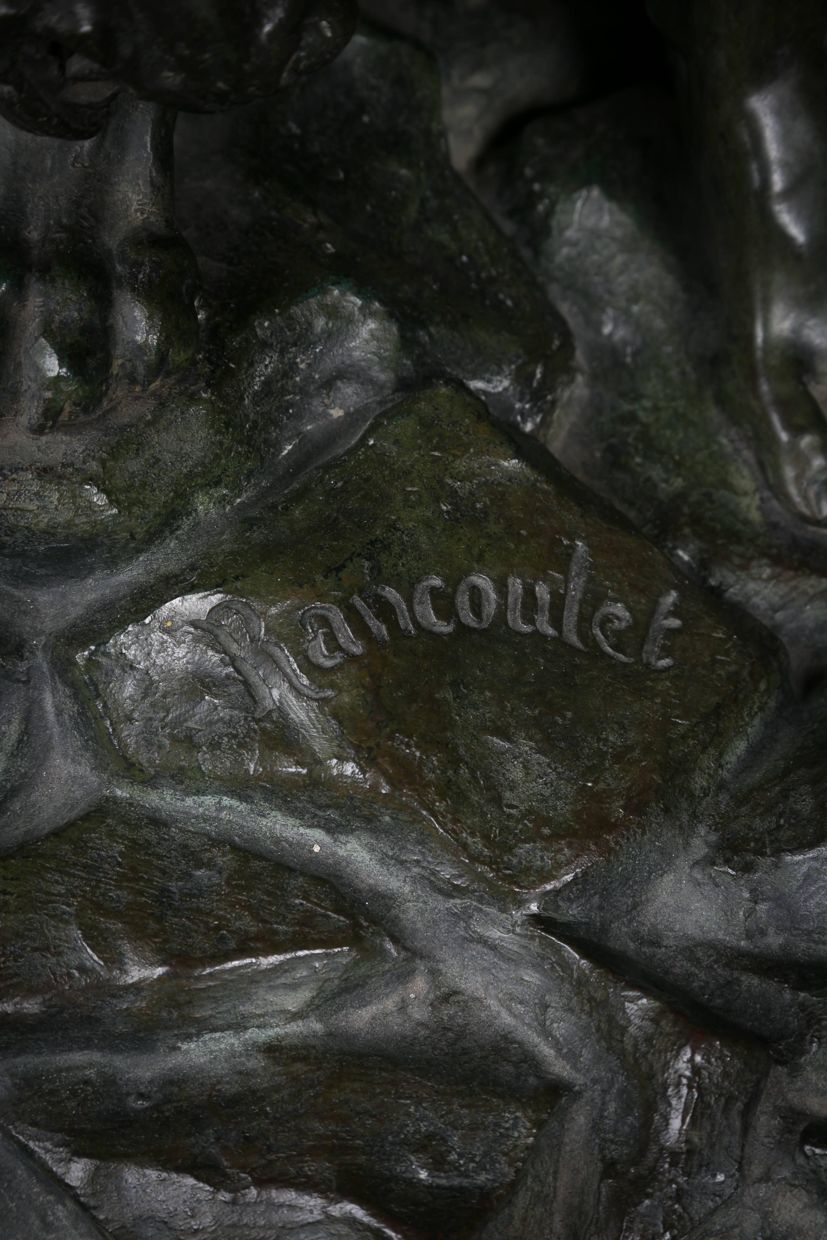 Signed Rancoulet. The bronze depicts the twelfth labor of Hercules.