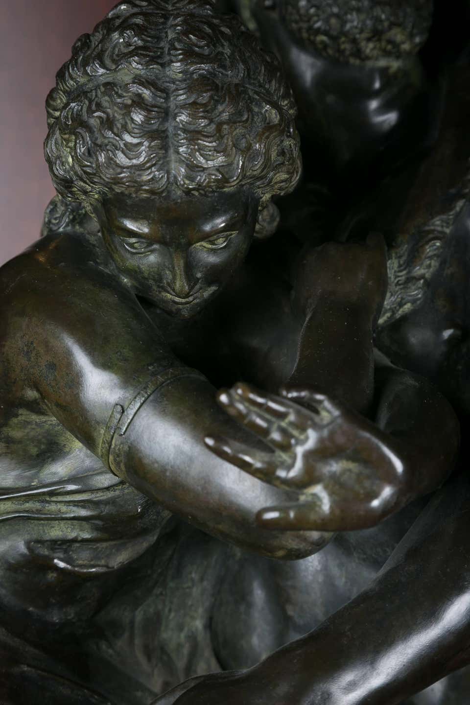 French Bronze Figure of Hercules, Athena and Cerberus, Late 19th Century In Excellent Condition For Sale In New York, NY