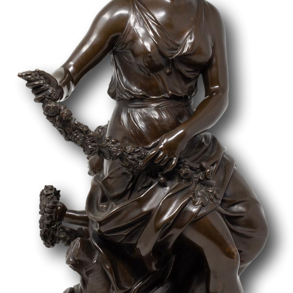 French Bronze Figures Allégorie du Printemps Barbedienne For Sale 6
