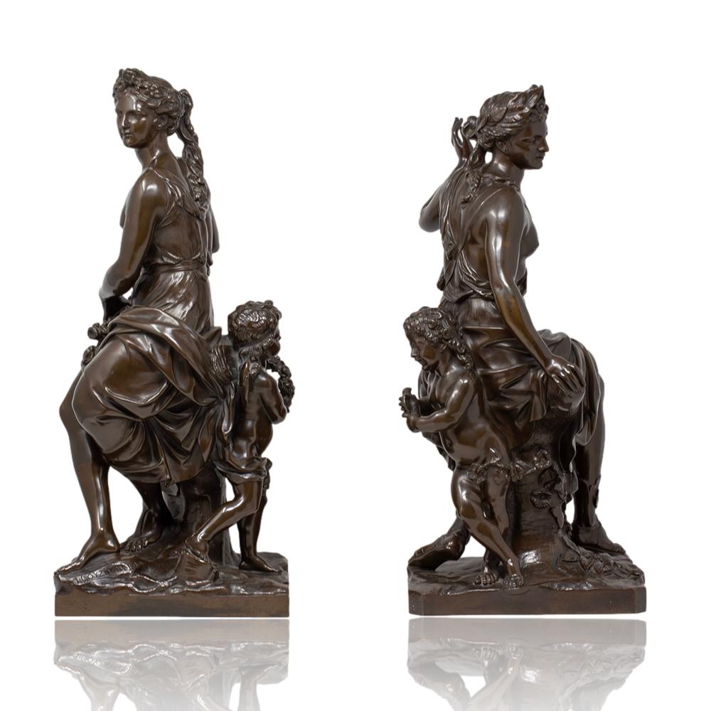 French Bronze Figures Allégorie du Printemps Barbedienne In Good Condition For Sale In Newark, England