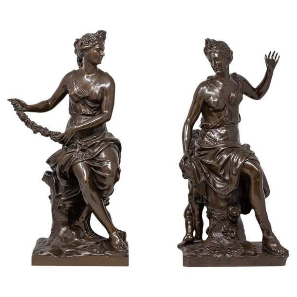 Sculpture Bronze Art Nouveau L'Allégorie du Printemps - 35 cm - Décoration Sculpture Bronze Art Nouveau L'Allégorie du Printemps - 35 cm - Décoration