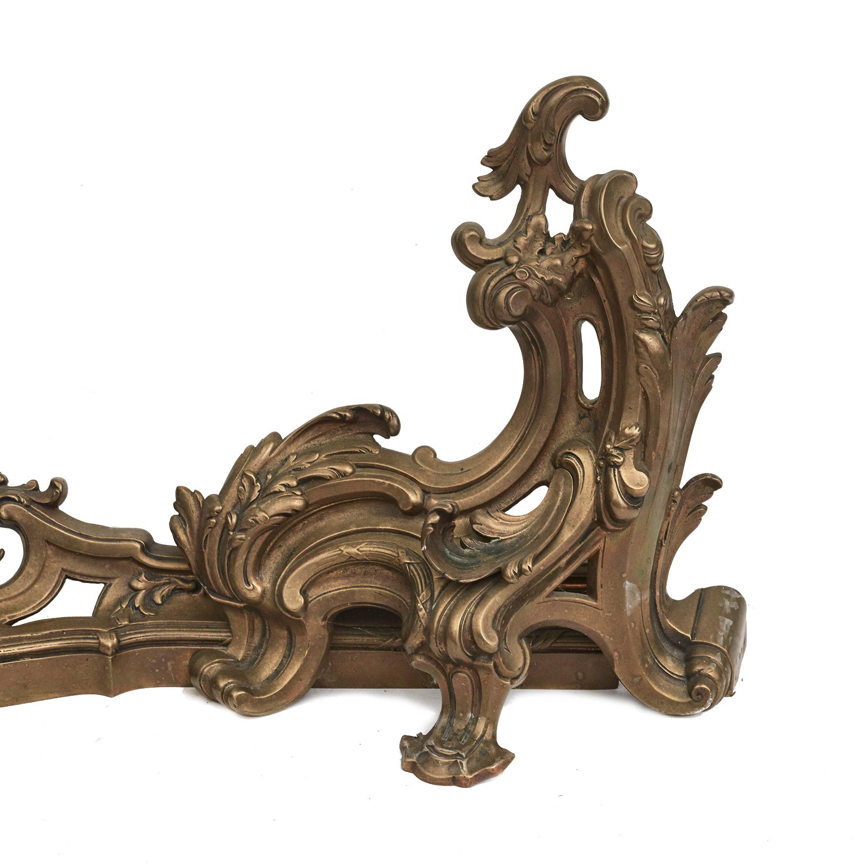 Antique French Bronze Fire Place Fender 19'th Ctr. In Good Condition For Sale In Kastrup, DK