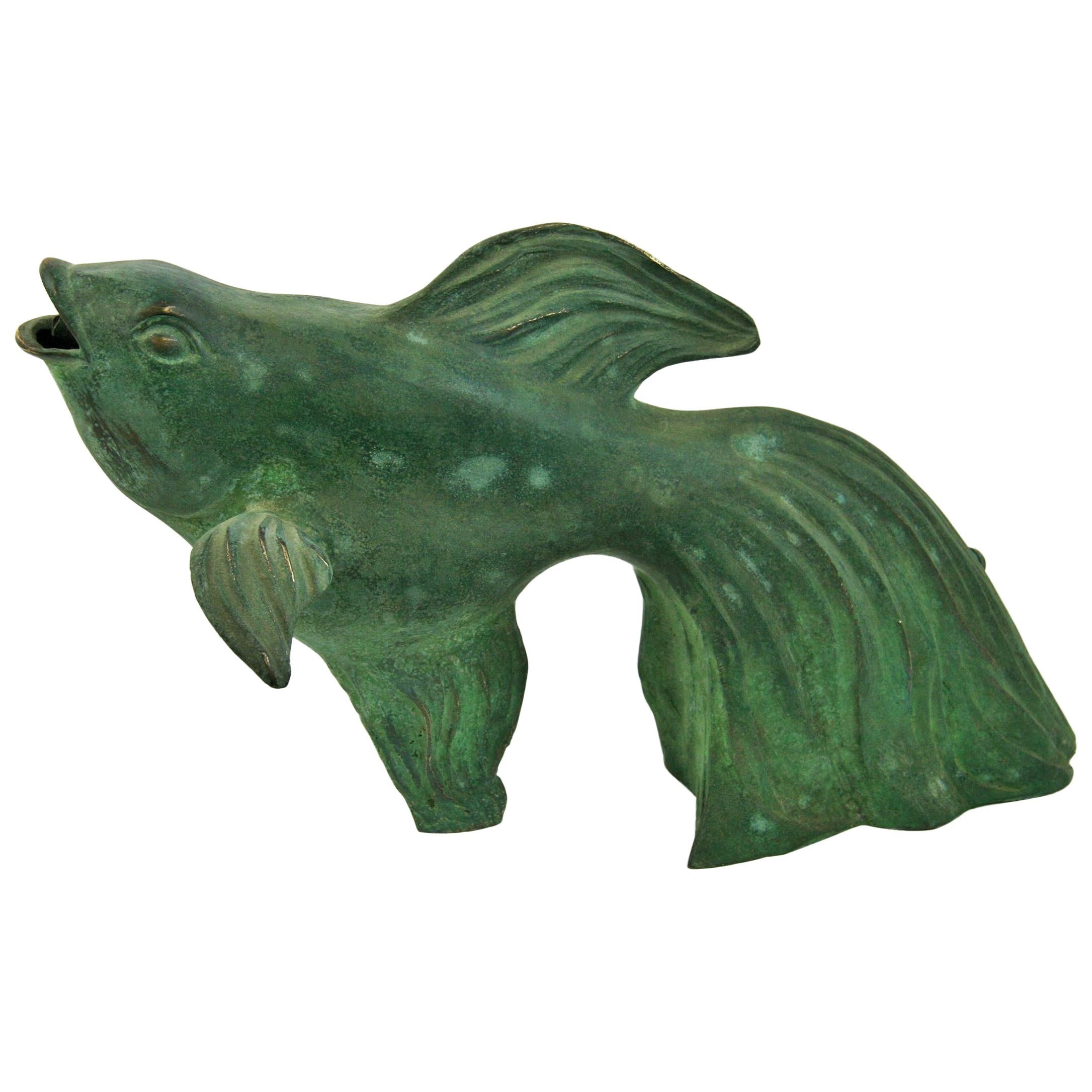 Japanese  Bronze Koi Fish Garden Fountain Sprout/Sculpture