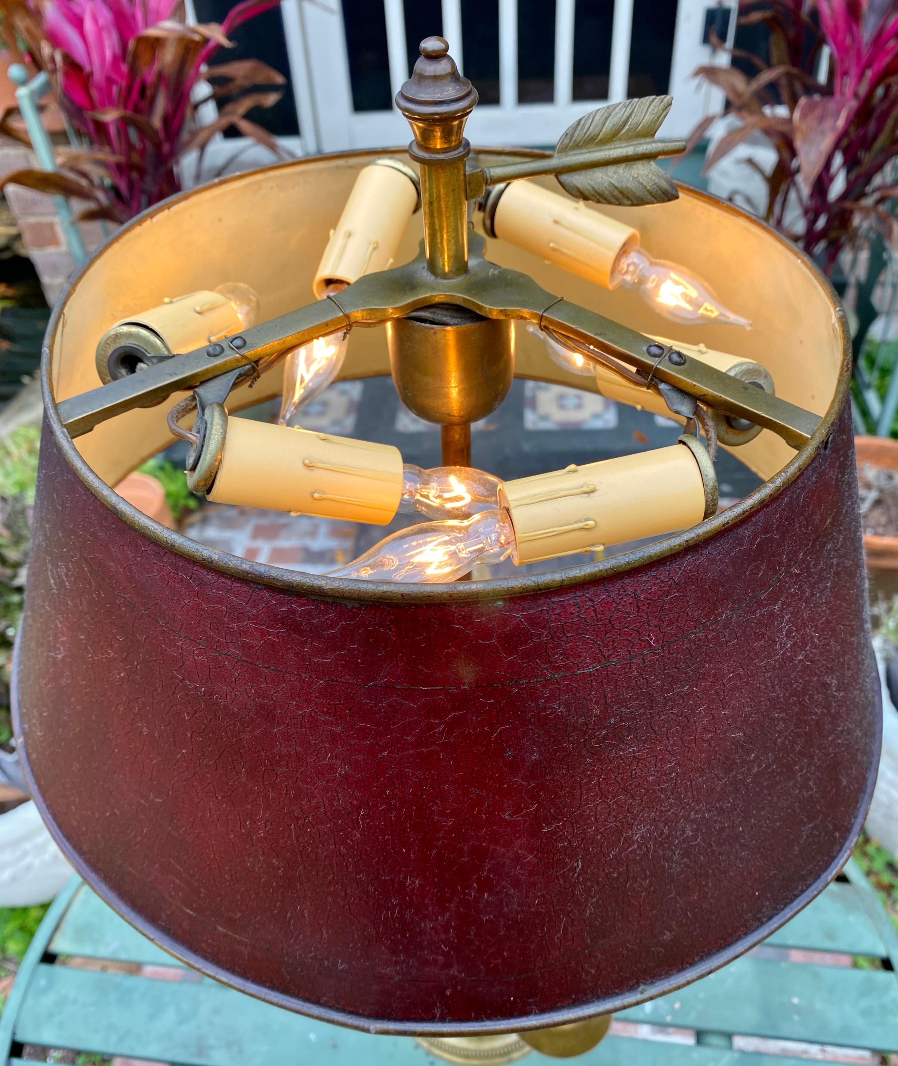Belle Époque French Bronze Five-Light Bouillotte Lamp For Sale