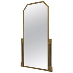 French Bronze Framed Art Deco Mirror, 1920s