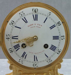French Bronze Gilt Louis XV Style Mantel Clock by Leroy & Fils