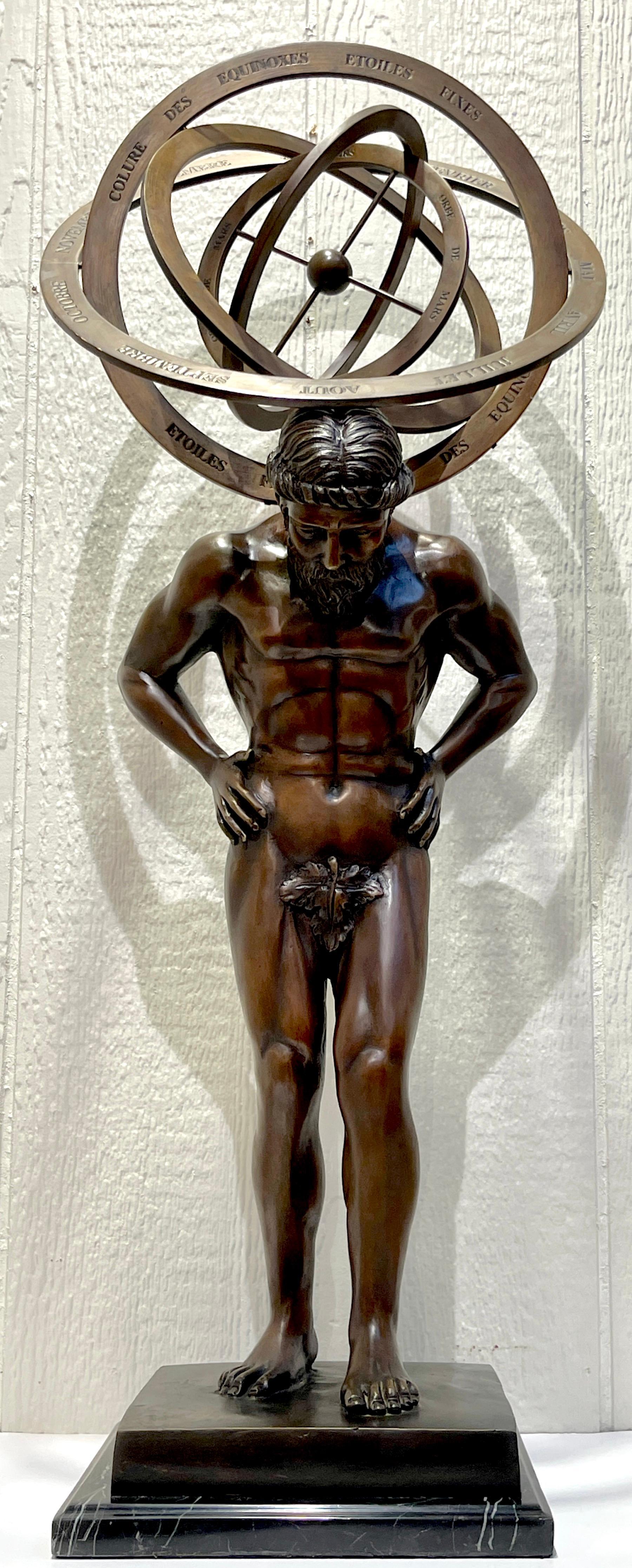 French Bronze Grand Tour Style 'Atlas' Model of a Kinetic Armillary 8