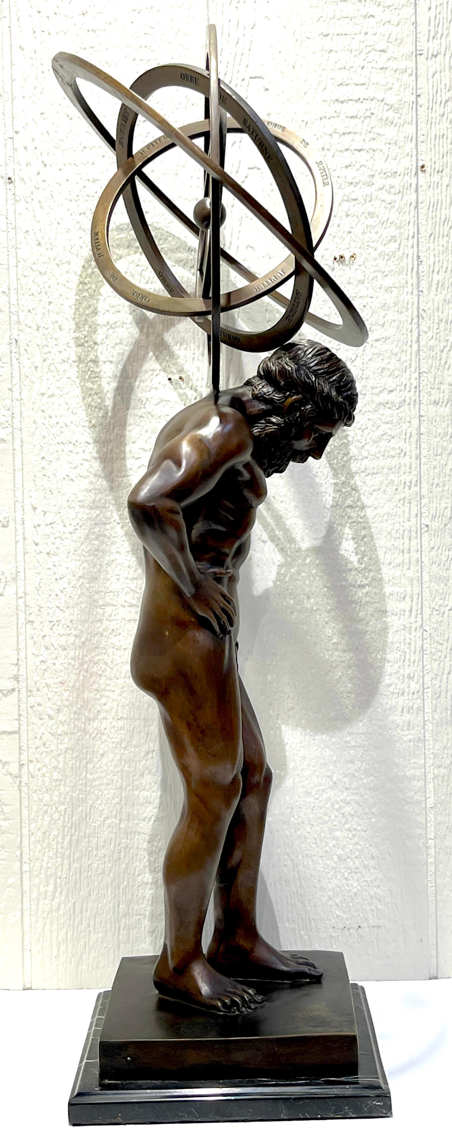 French Bronze Grand Tour Style 'Atlas' Model of a Kinetic Armillary For ...