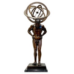 Vintage French Bronze Grand Tour Style 'Atlas' Model of a Kinetic Armillary