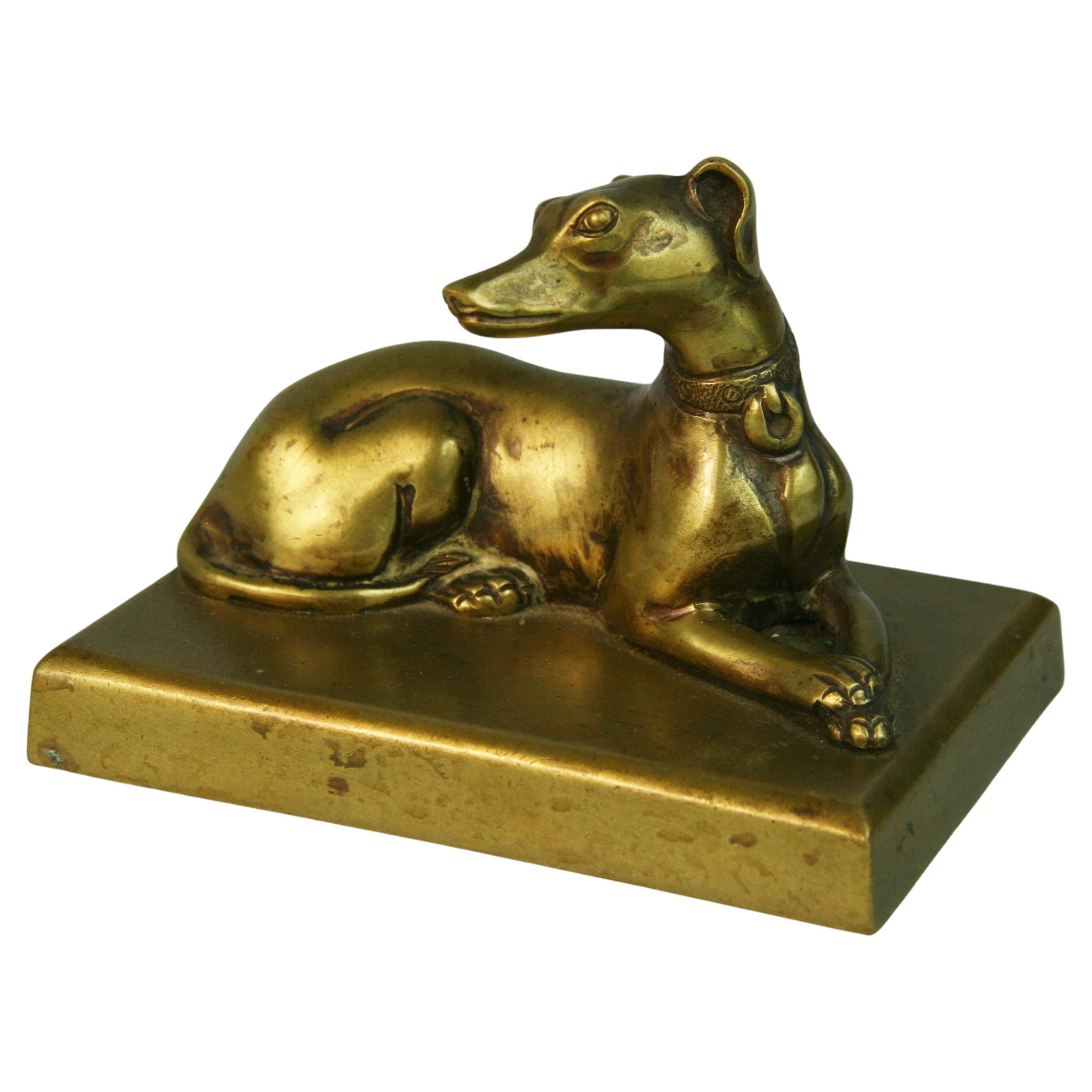 French Bronze Greyhound Dog Sculpture For Sale at 1stDibs