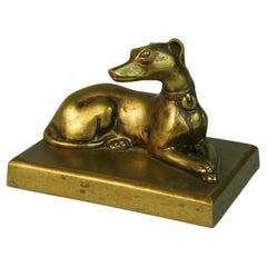 French Bronze Greyhound Dog Sculpture