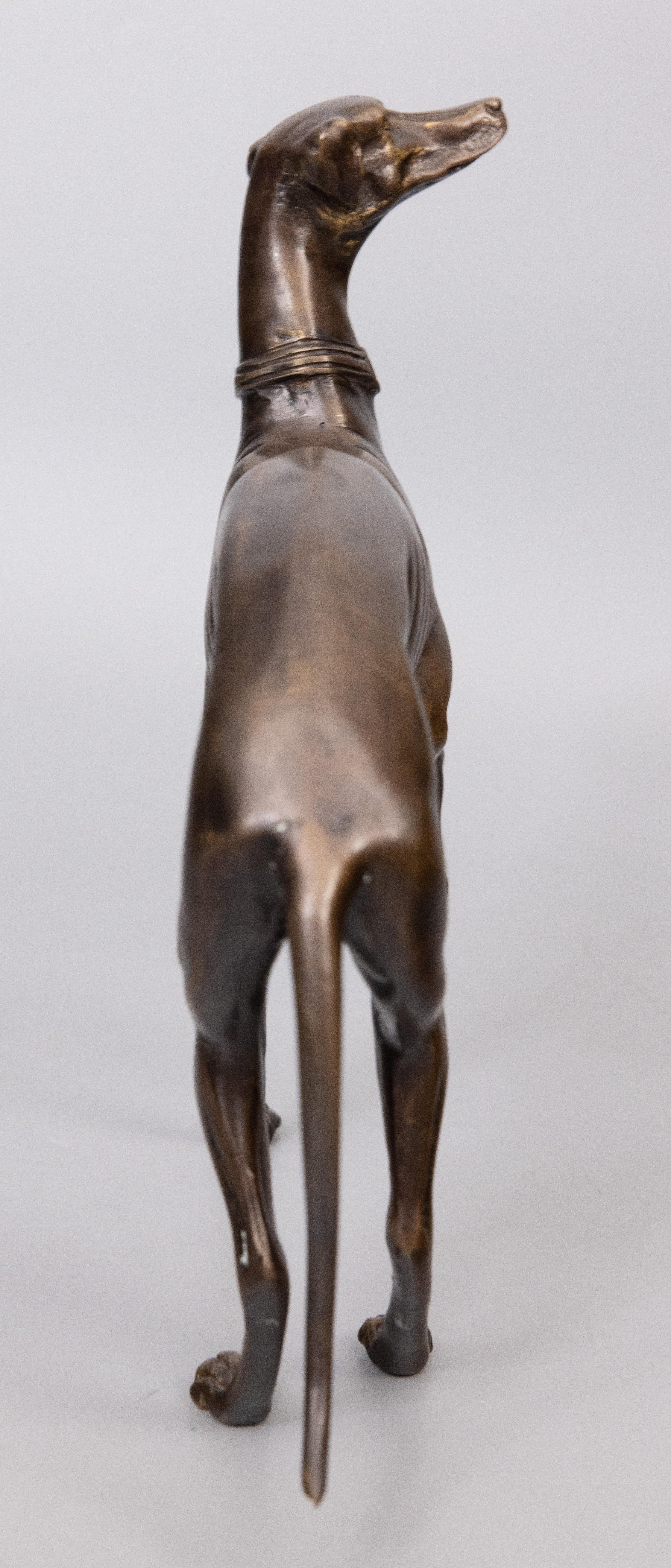  Escultura de bronce francesa de perro lebrel azotador, hacia 1960 en Bueno estado para la venta en Pearland, TX