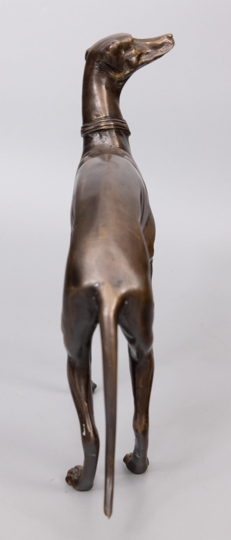 French Bronze Greyhound Whippet Dog Sculpture Figurine, circa 1960 For Sale at 1stDibs