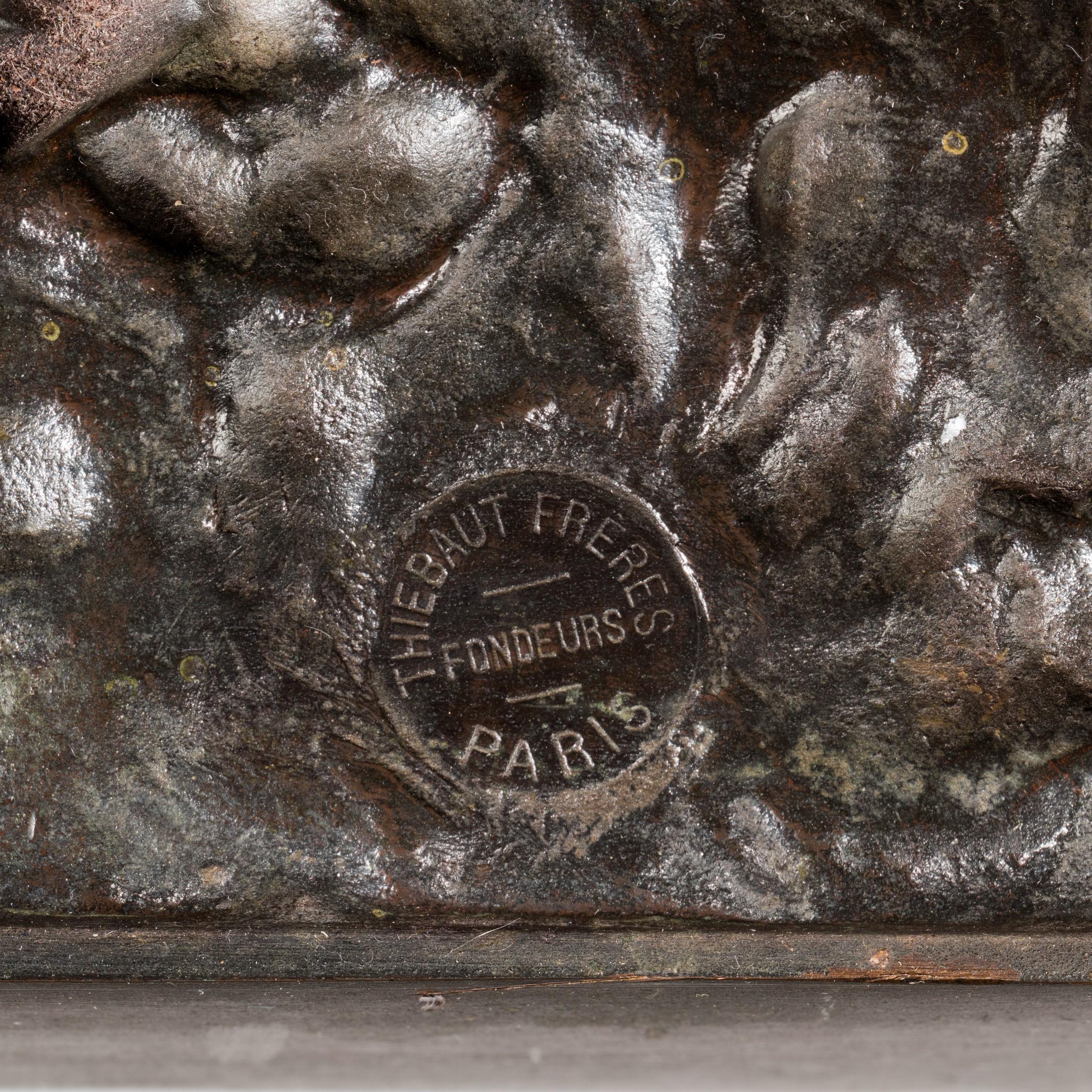 Französische Bronzegruppe mit zwei Wolfshunden, von Mathilde Thomas-soyer (1858-1940) im Zustand „Gut“ im Angebot in Lymington, Hampshire