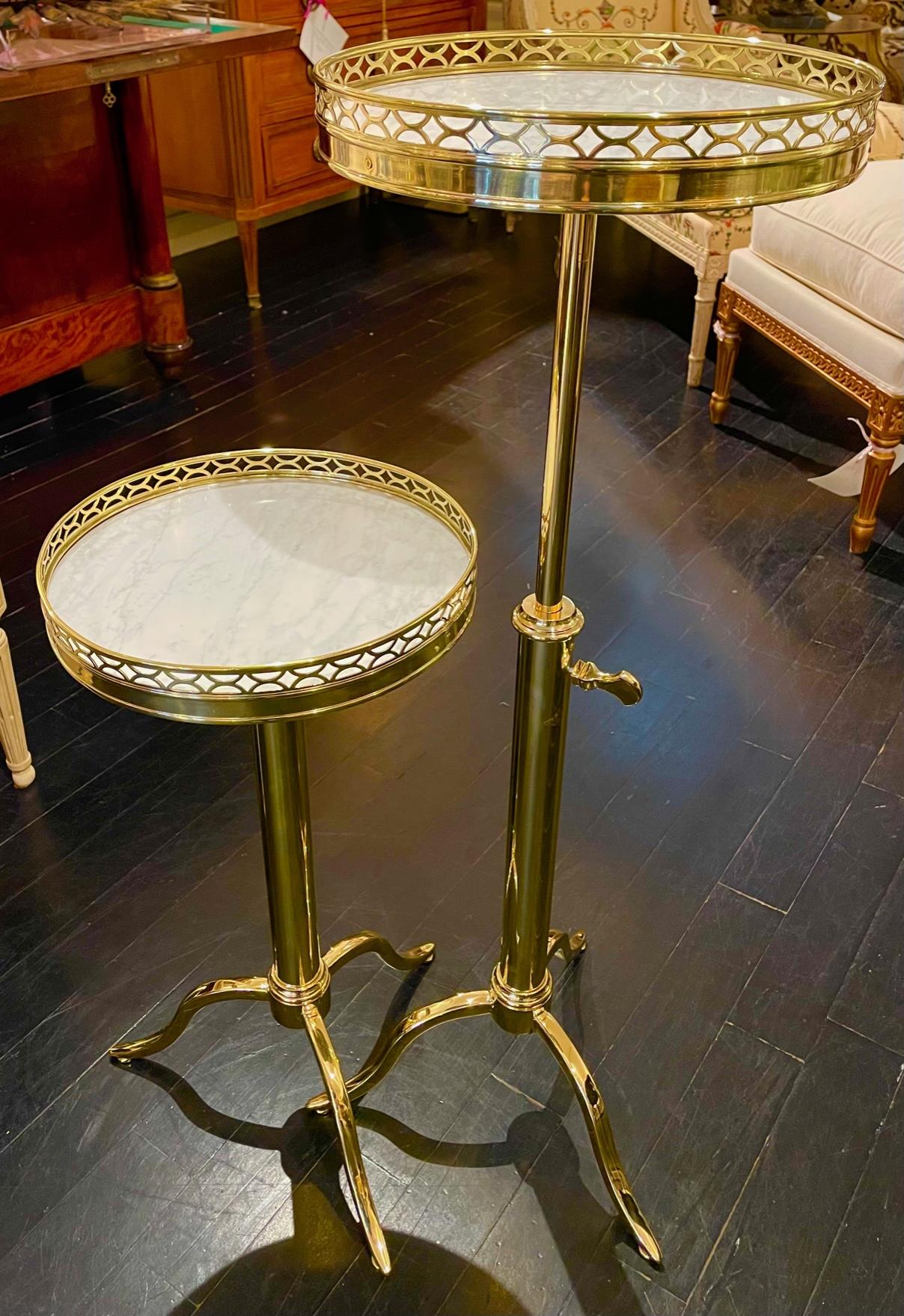 French Bronze Guéridon Side Table in the Manner of Maison Toulouse, Telescopic For Sale 5