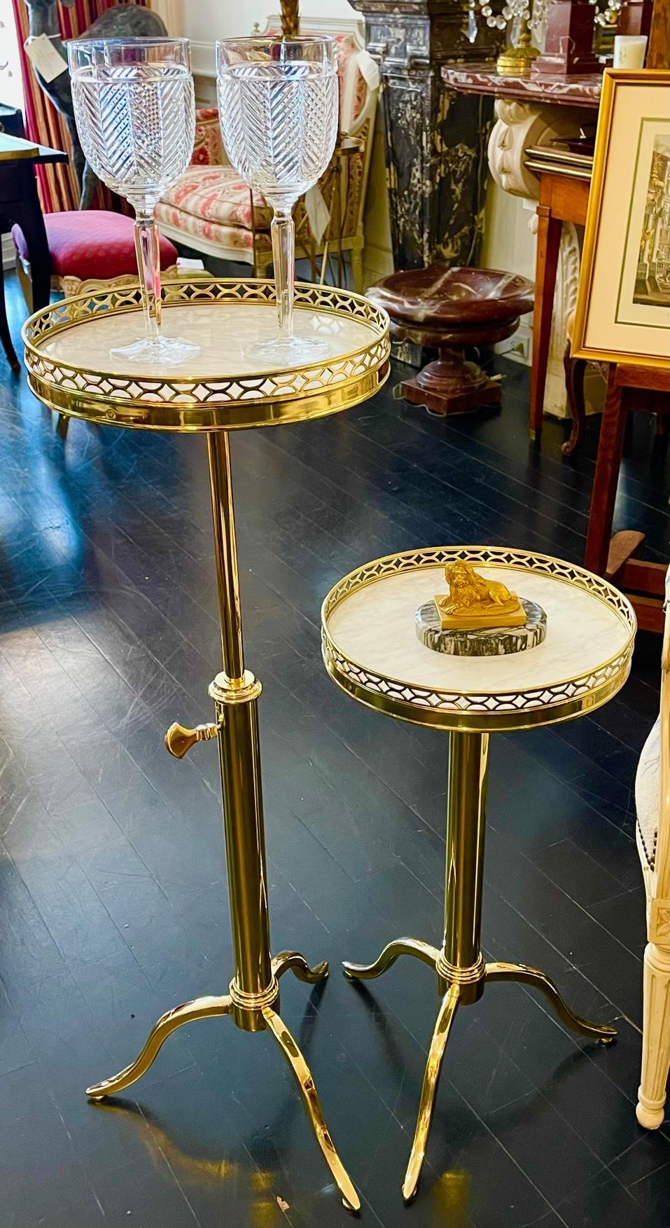 Brass French Bronze Guéridon Side Table in the Manner of Maison Toulouse, Telescopic For Sale