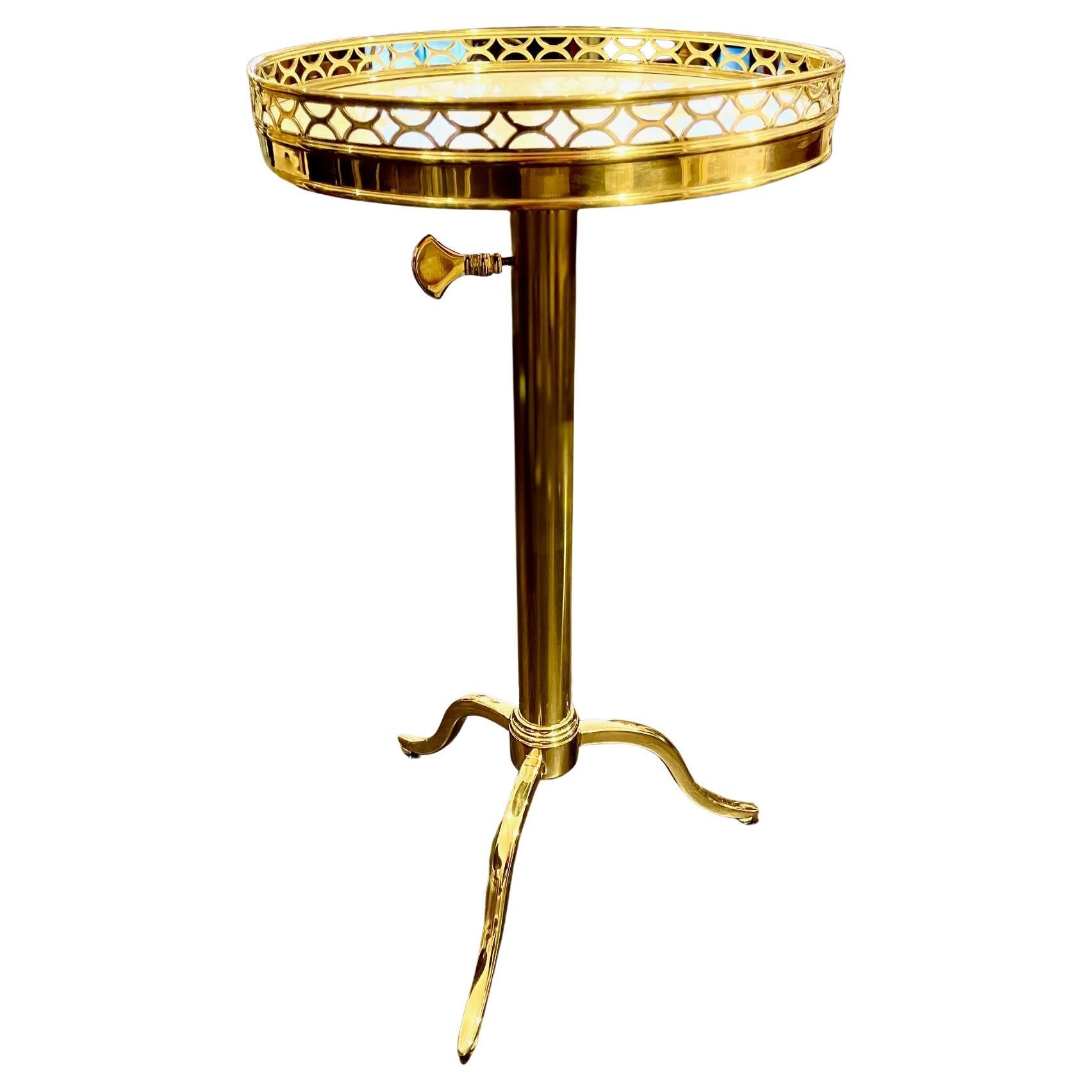 French Bronze Guéridon Side Table in the Manner of Maison Toulouse, Telescopic For Sale
