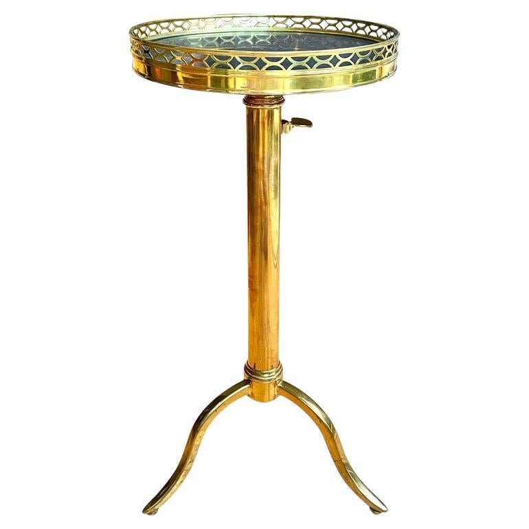 French Bronze Guéridon Side Table in the Manner of Maison Toulouse, Telescopic For Sale