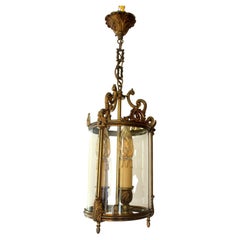French Bronze Hall Lamp Rococo Baroque Style