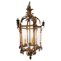 French Bronze Hexagonal Hall Lantern