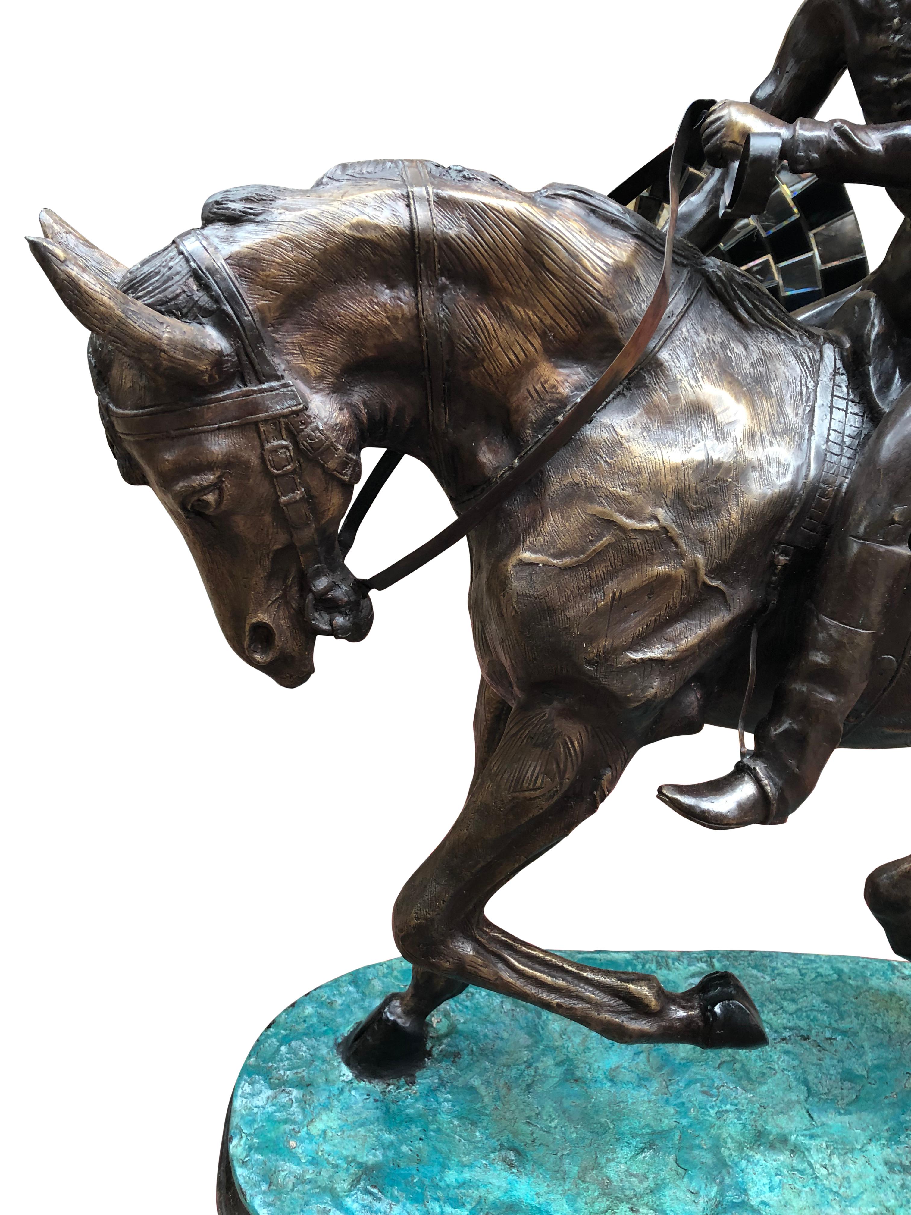 French Bronze Horse and Jockey Statue Bronze, 20th Century For Sale 2