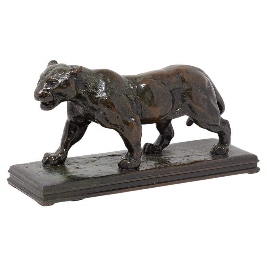 French Bronze Jaguar Qui Marche No. 2 (Walking Jaguar) by Antoine Barye For Sale