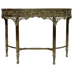 French Bronze Kidney Mirrored Dressing Table or Vanity with One-Drawer