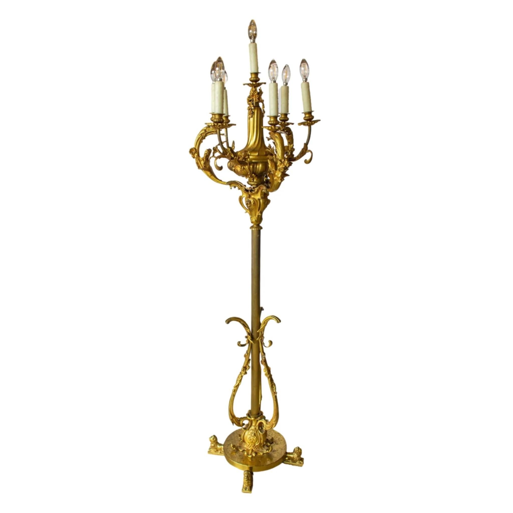 French Bronze Lamp In Good Condition For Sale In Dallas, TX