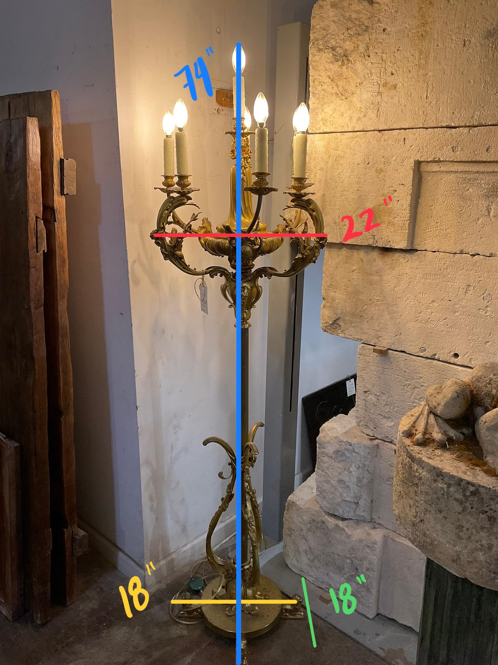 French Bronze Lamp For Sale 1