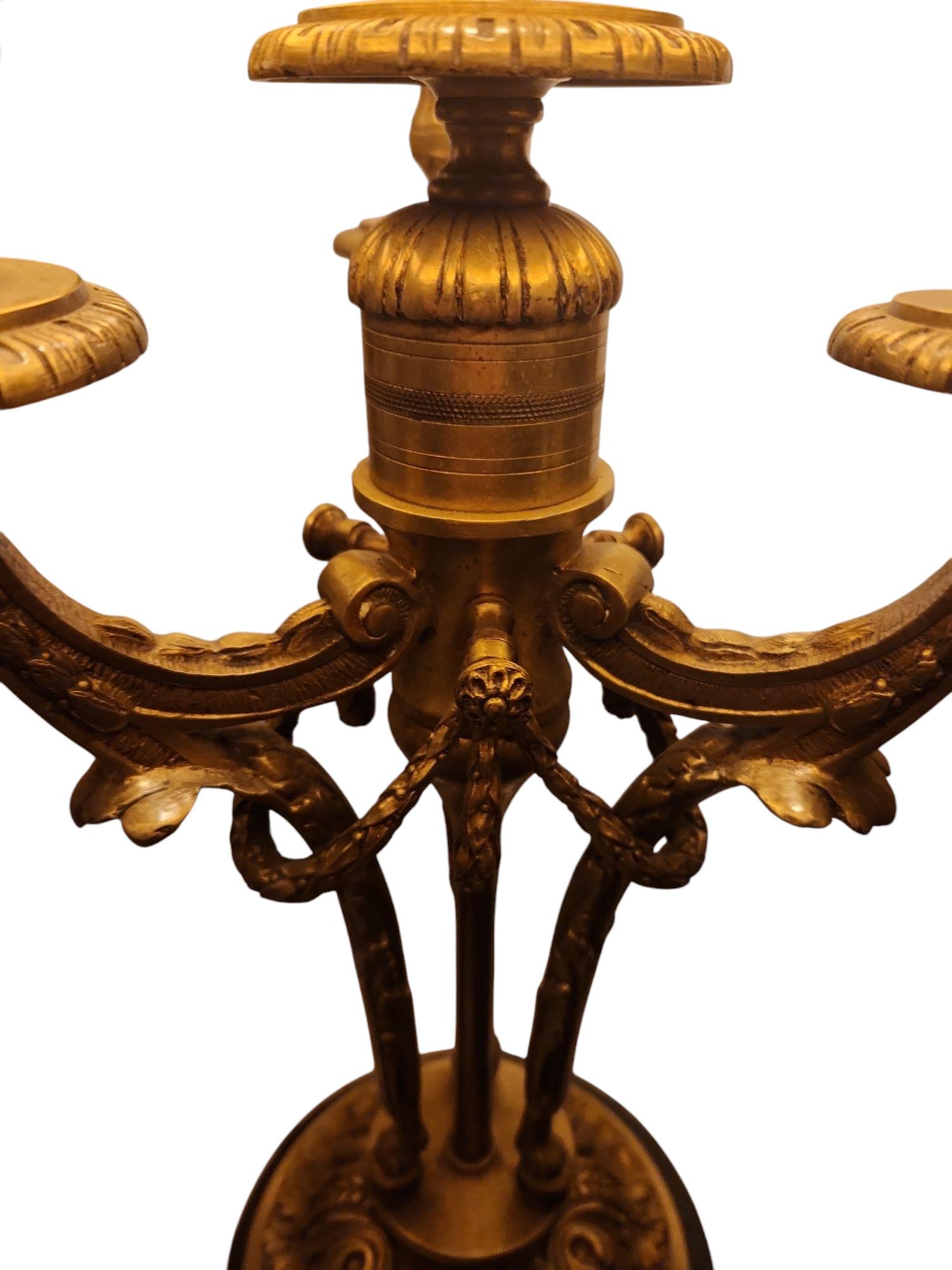 Lámparas francesas de bronce con pantallas a medida, Siglo XX siglo XX en venta