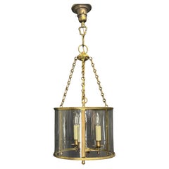 French Bronze Lantern Chandelier, ca. 1960s
