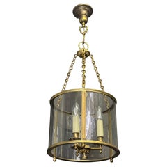 French Bronze Lantern Chandelier, ca. 1960s