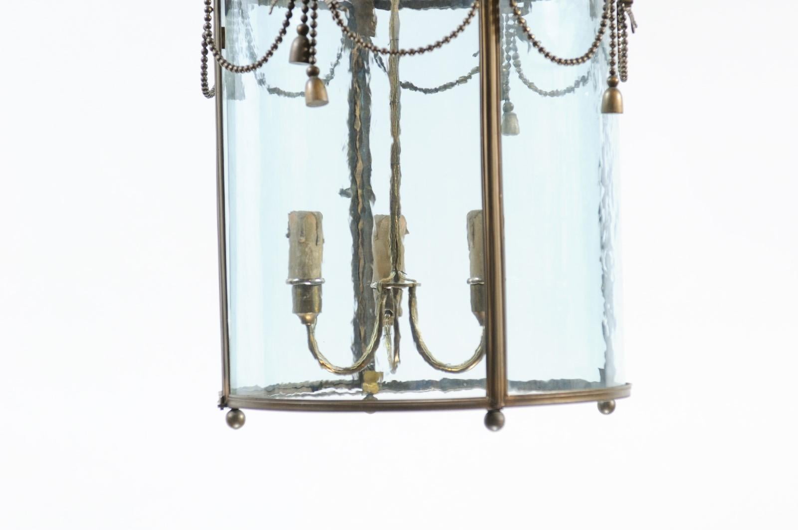 French Bronze Lantern with 3 Lights & Bells, ca. 1890 For Sale 10