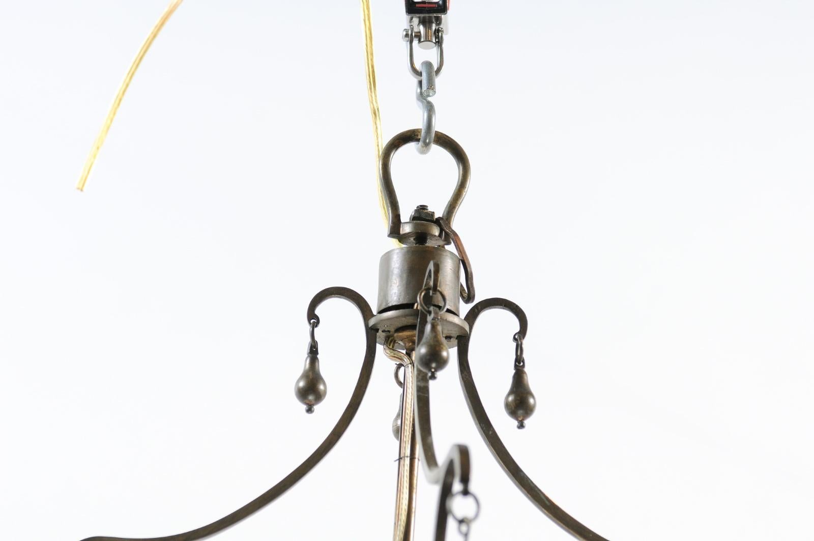 French Bronze Lantern with 3 Lights & Bells, ca. 1890 For Sale 5