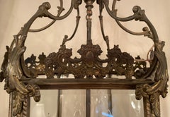 French Bronze Lantern with Beveled Glass