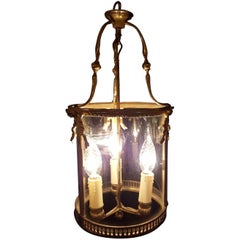 French Bronze Lantern with Three Candlelights