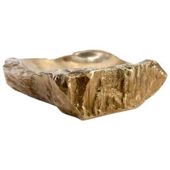 Monique Gerber Signed French Bronze Large Rock Form Vide Poche or Ashtray 